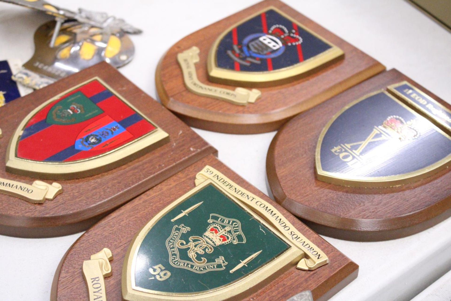 FOUR HARDWOOD MILITARY PLAQUES - Image 4 of 5