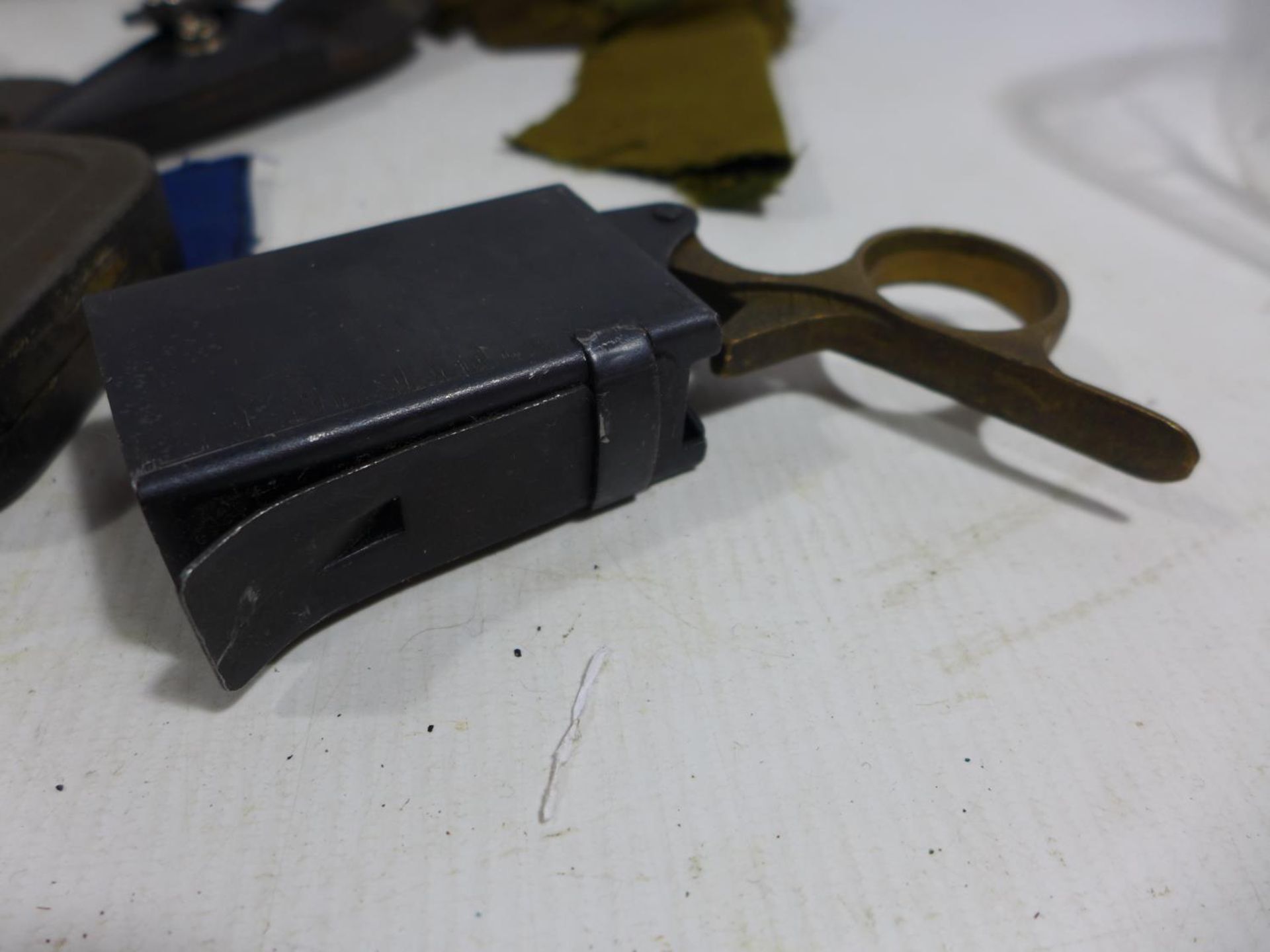 A MILITARY FUSE SETTER, FOLDER STOP, ASSORTED MILITARY ITEMS ETC - Image 5 of 6