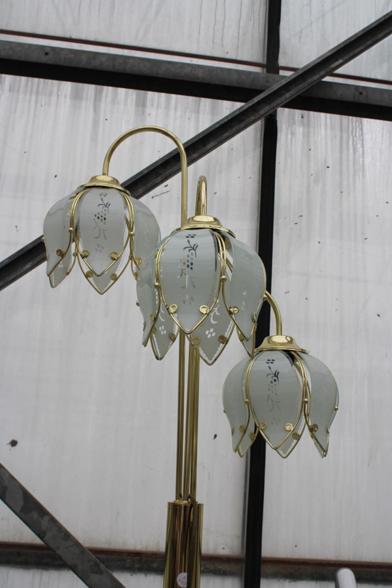 A BRASS STANDARD LAMP - Image 2 of 2