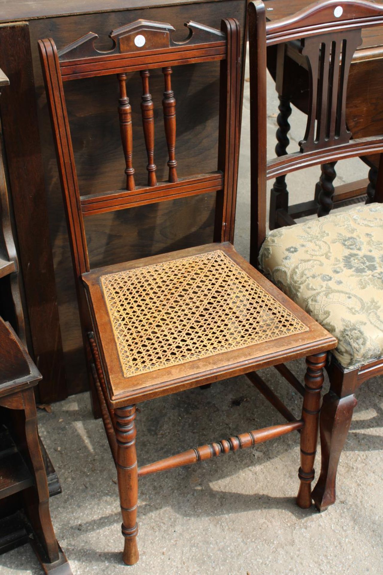 THREE VARIOUS EDWARDIAN BEDROOM CHAIRS - Image 2 of 3