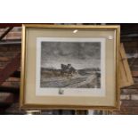 A VICTORIAN SIGNED PRINT OF A HORSEMAN