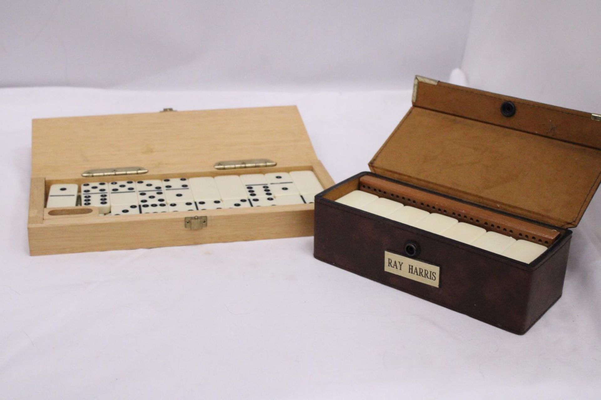 TWO BOXED DOMINO SETS WITH SCORE BOARD - Image 4 of 4
