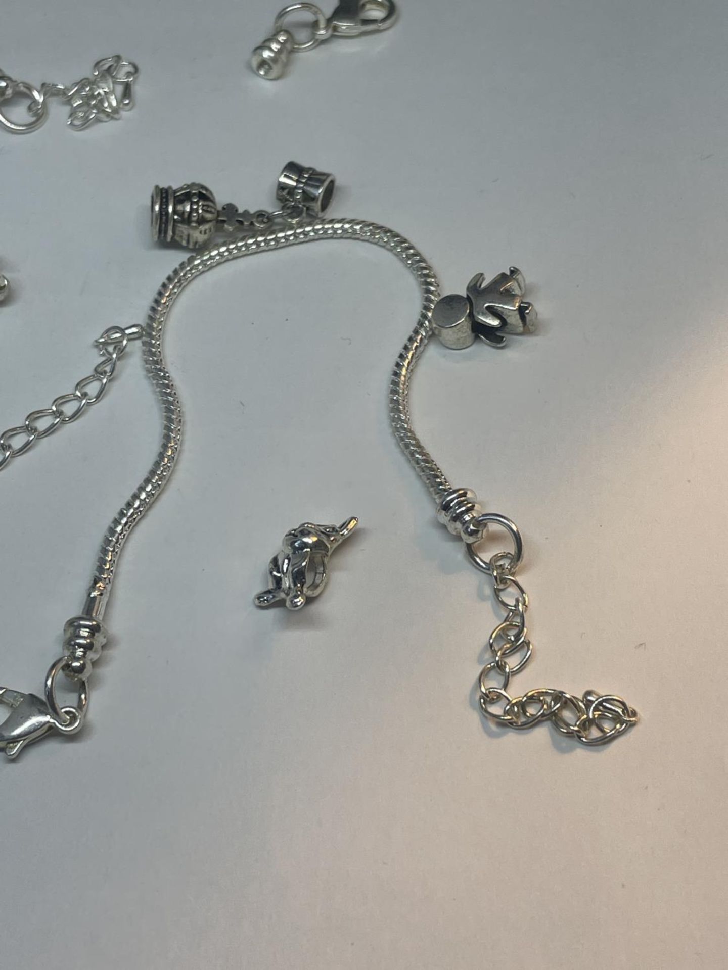 THREE PANDORA STYLE BRACELETS AND CHARMS - Image 3 of 4