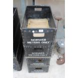 FOUR VINTAGE NORWEB METER CARRYING BOXES