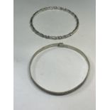 TWO SILVER BANGLES