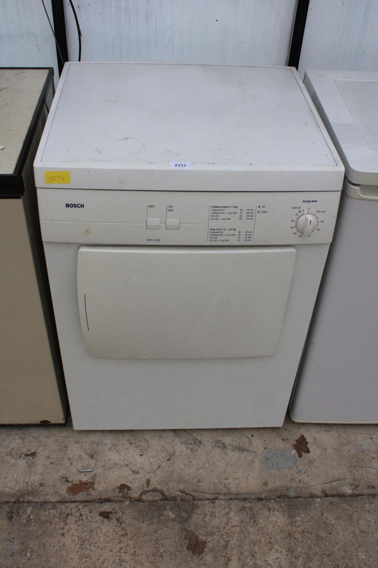 A WHITE BOSCH TUMBLE DRYER