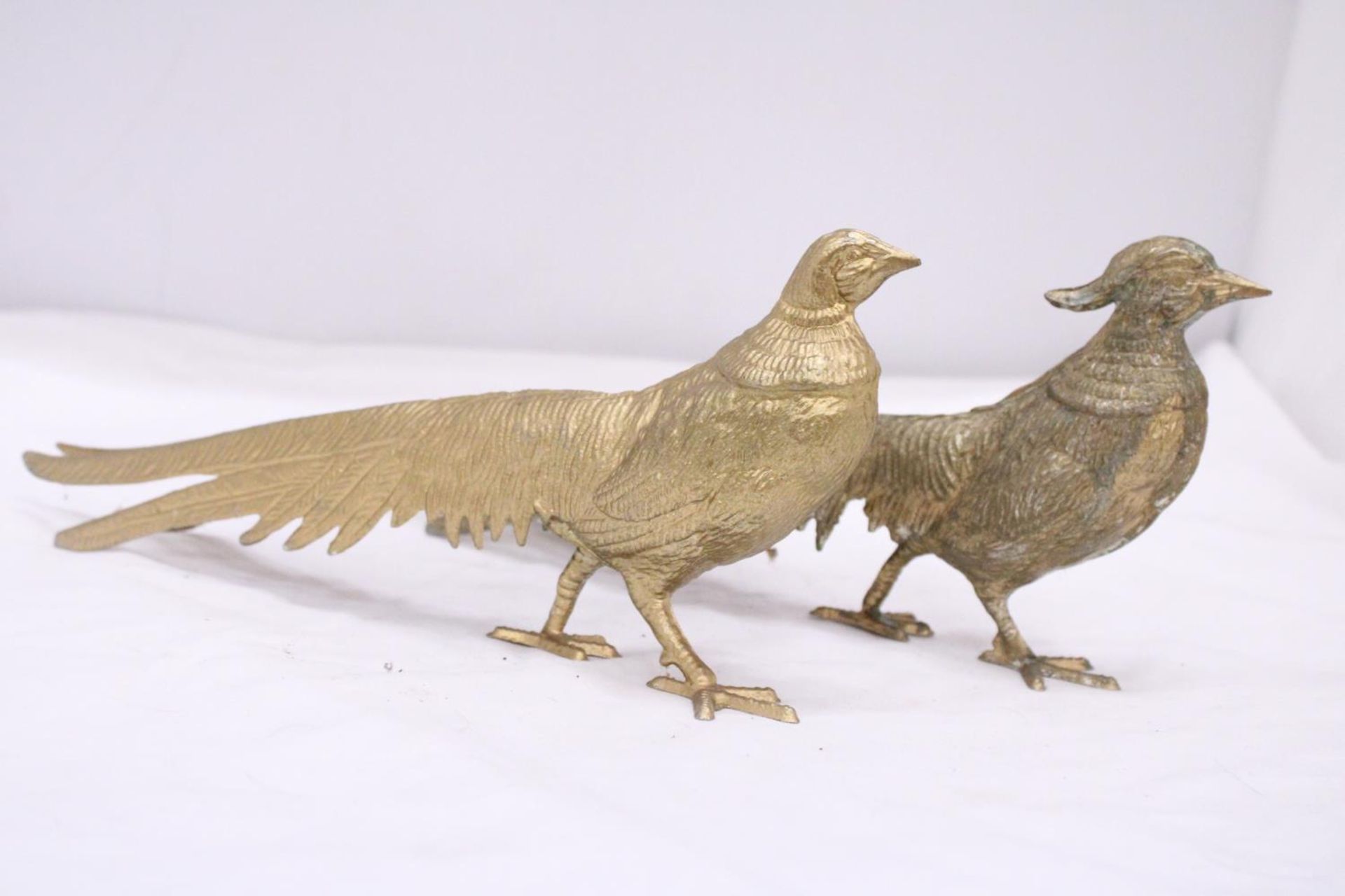 A PAIR OF COCK AND HEN PHEASANTS, HEIGHT 12CM, LENGTH 28CM - Image 3 of 4