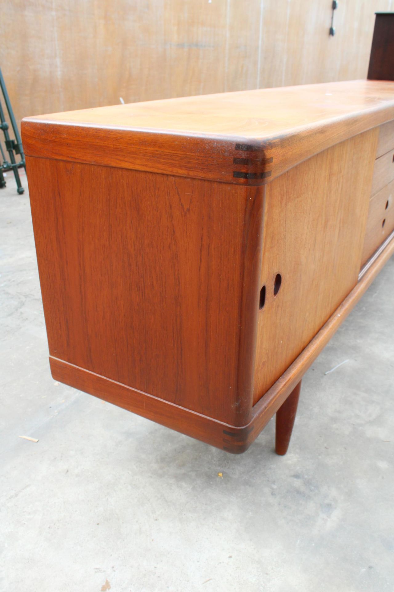 A BRAMIN OF DENMARK, MID CENTURY DANISH TEAK SIDEBOARD ENCLOSING TWO CUPBOARDS AND FOUR LONG - Image 10 of 10