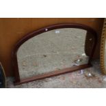 A MODERN HARDWOOD OVERMANTEL MIRROR, 45" X 29"