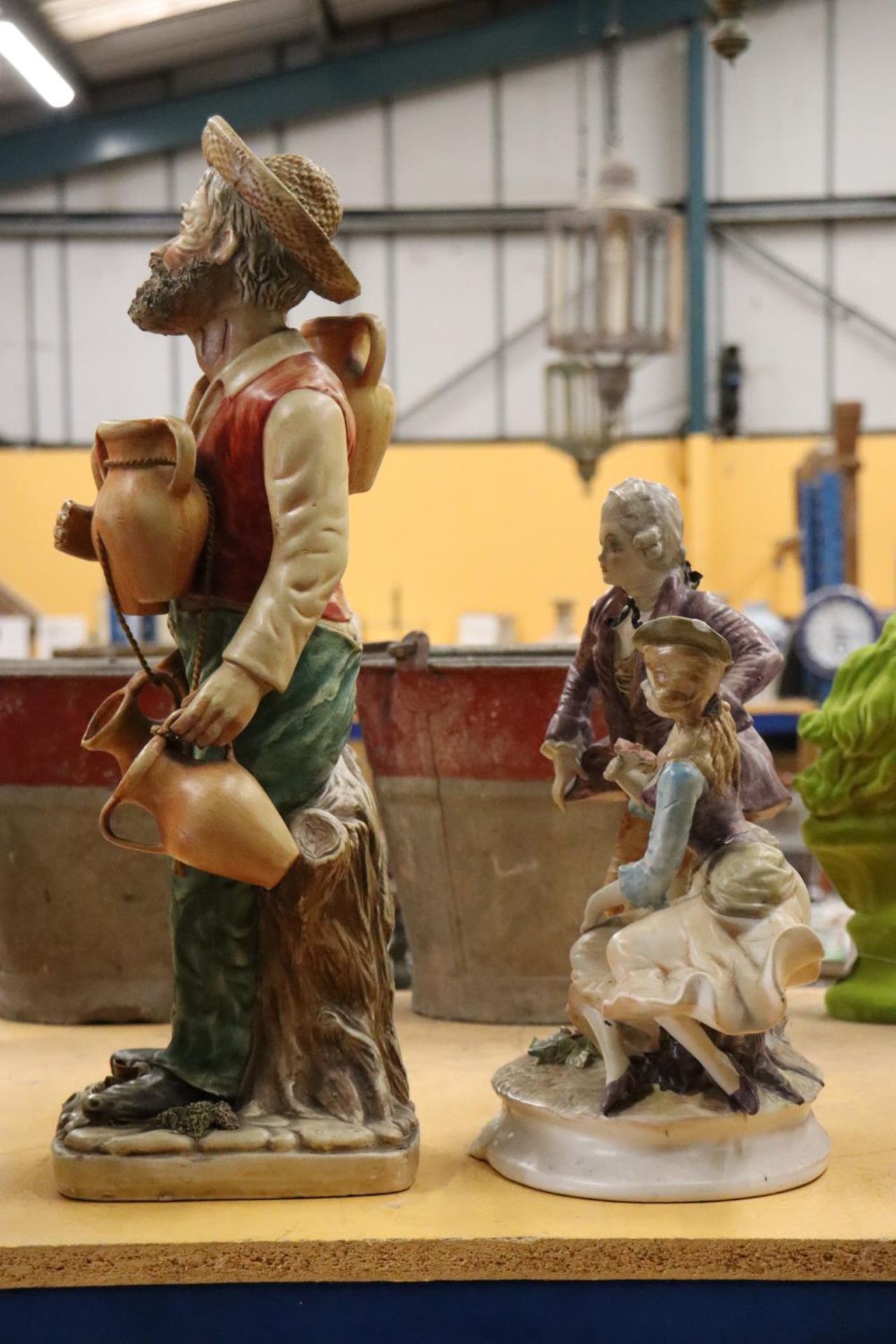 TWO LARGE CAPODIMONTE STYLE FIGURES - Image 2 of 3