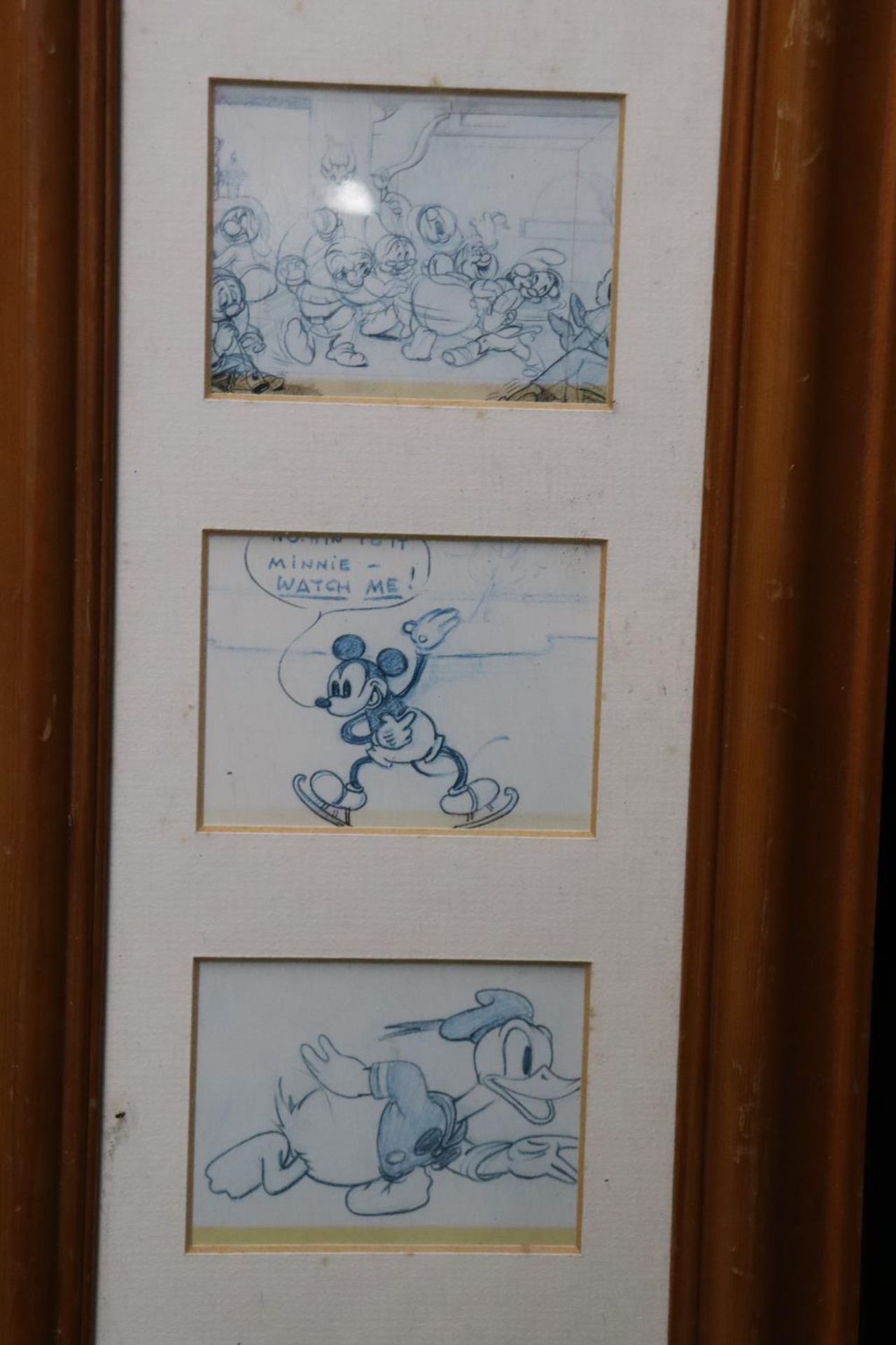 A PAIR OF DISNEY CARTOON SLIDES IN PINE FRAMES - Bild 2 aus 4