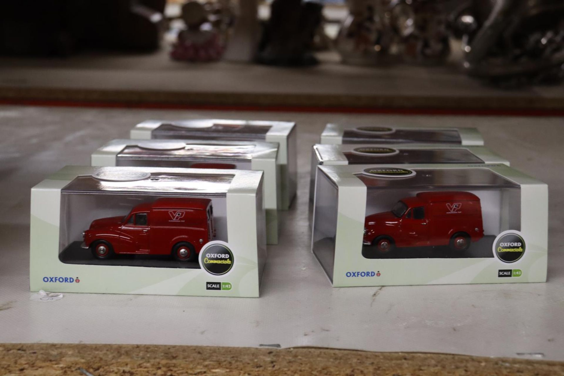 SIX, AS NEW IN BOXES, OXFORD COMMERCIALS, DIE-CAST VANS