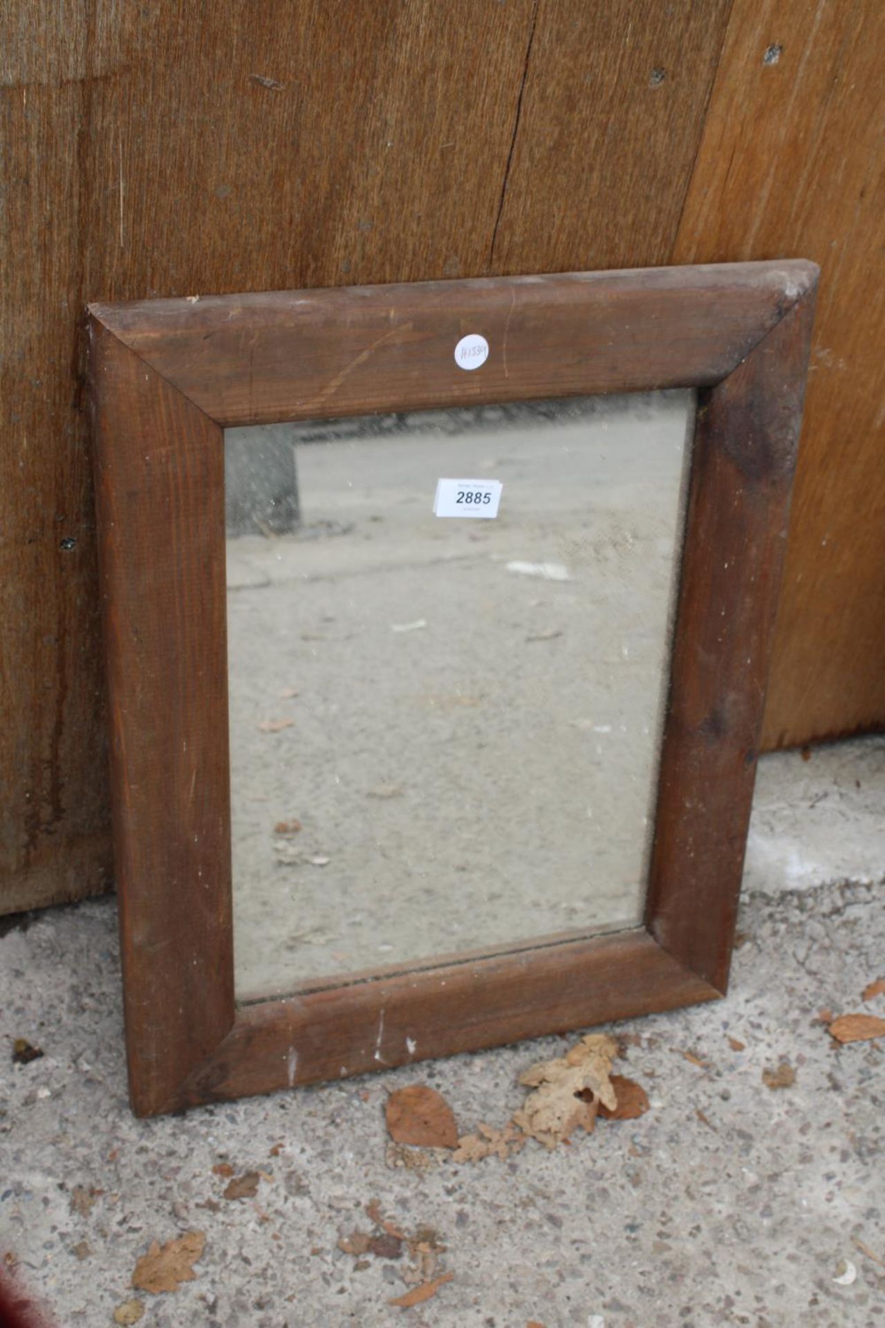 A MODERN PINE WALL MIRROR, 21" X 17"