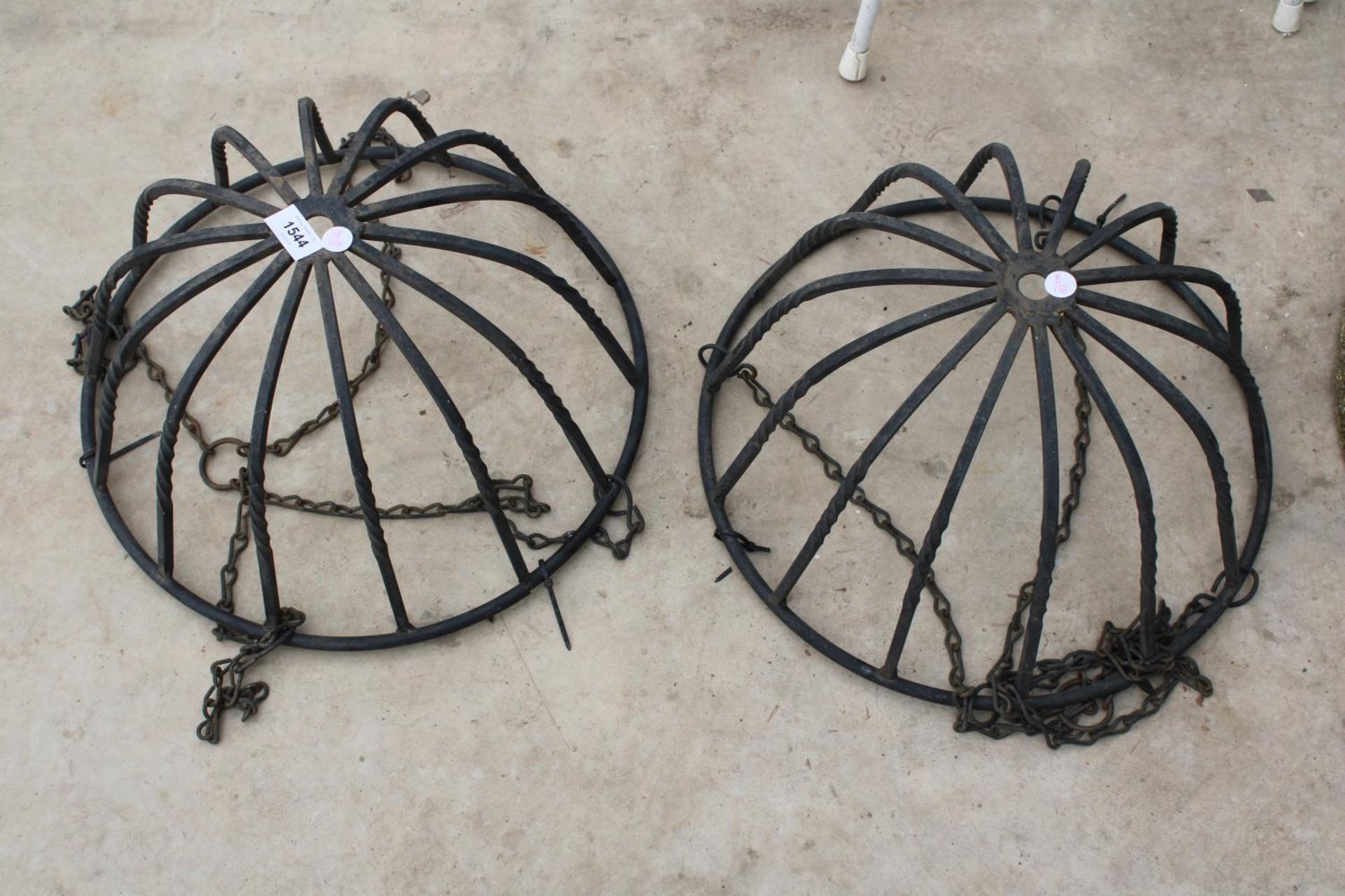 TWO METAL 16" HANGING BASKETS