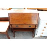 AN EDWARDIAN MAHOGANY BUREAU WITH SINGLE DRAWER, 32" WIDE