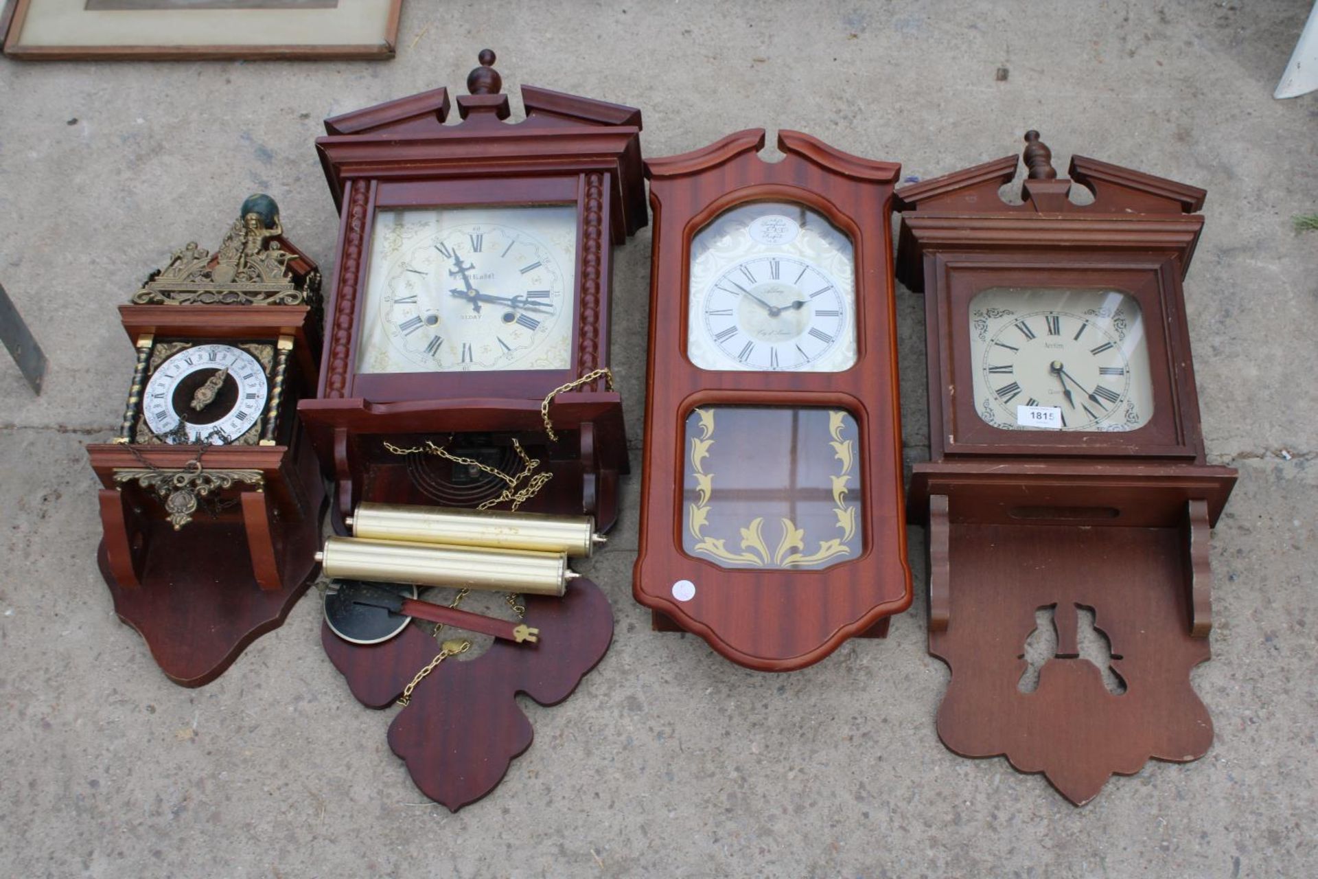 FOUR VARIOUS WALL CLOCKS