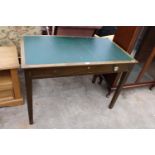 A MATTHEWS FURNITURE OFFICE TABLE WITH SINGLE DRAWER, 42" X 24"