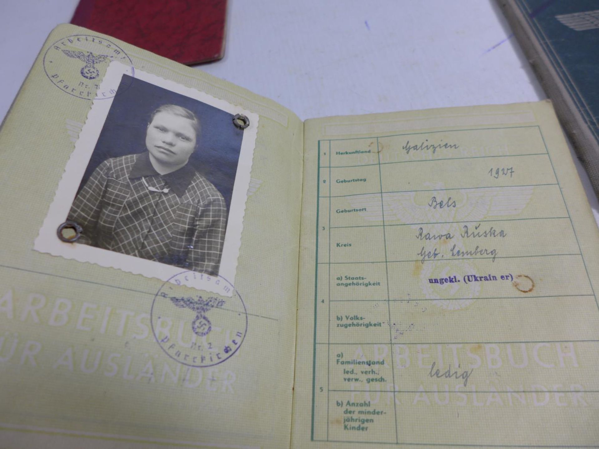 A COLLECTION OF NAZI GERMANY IDENTITY PAPERS TO INCLUDE UKRAINIAN NATIONALS ETC - Image 3 of 7