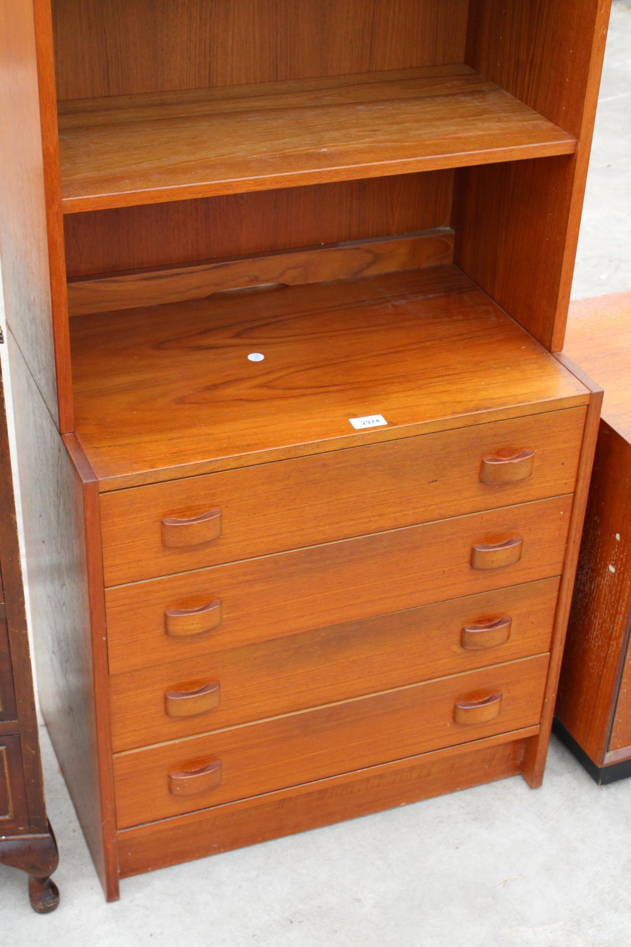 A MID CENTURY DANISH DOMINO DOBLER, RETRO TEAK BOOKCASE WITH FOUR LOWER DRAWERS - Image 2 of 5
