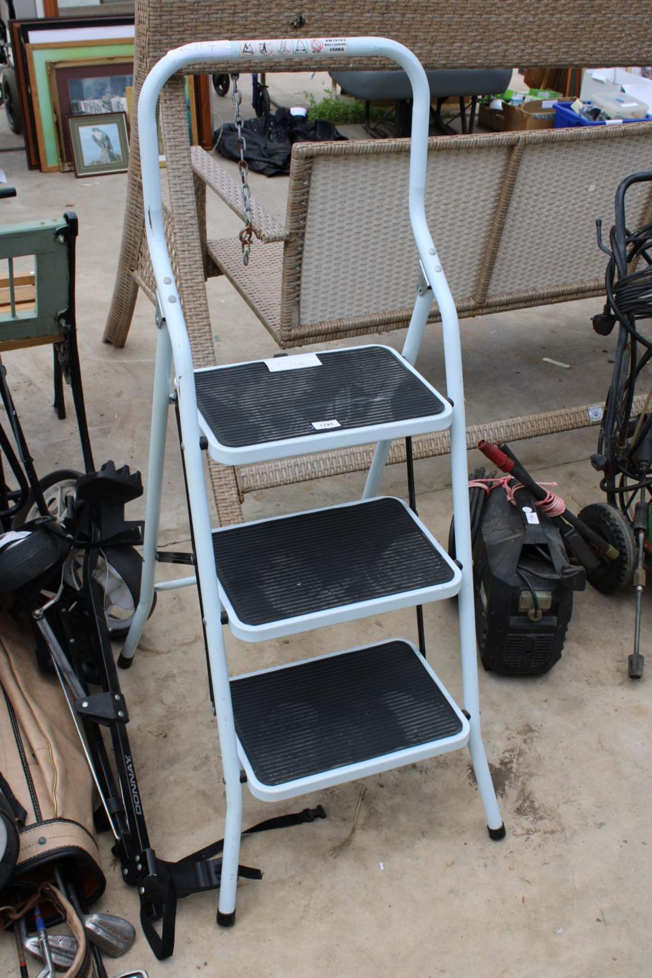 A THREE RUNG NON SLIP STEP LADDER