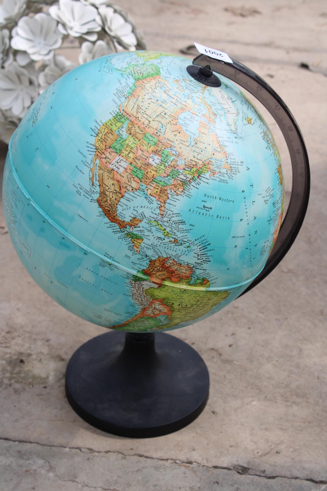 A WORLD GLOBE COMPLETE WITH STAND - Image 2 of 2