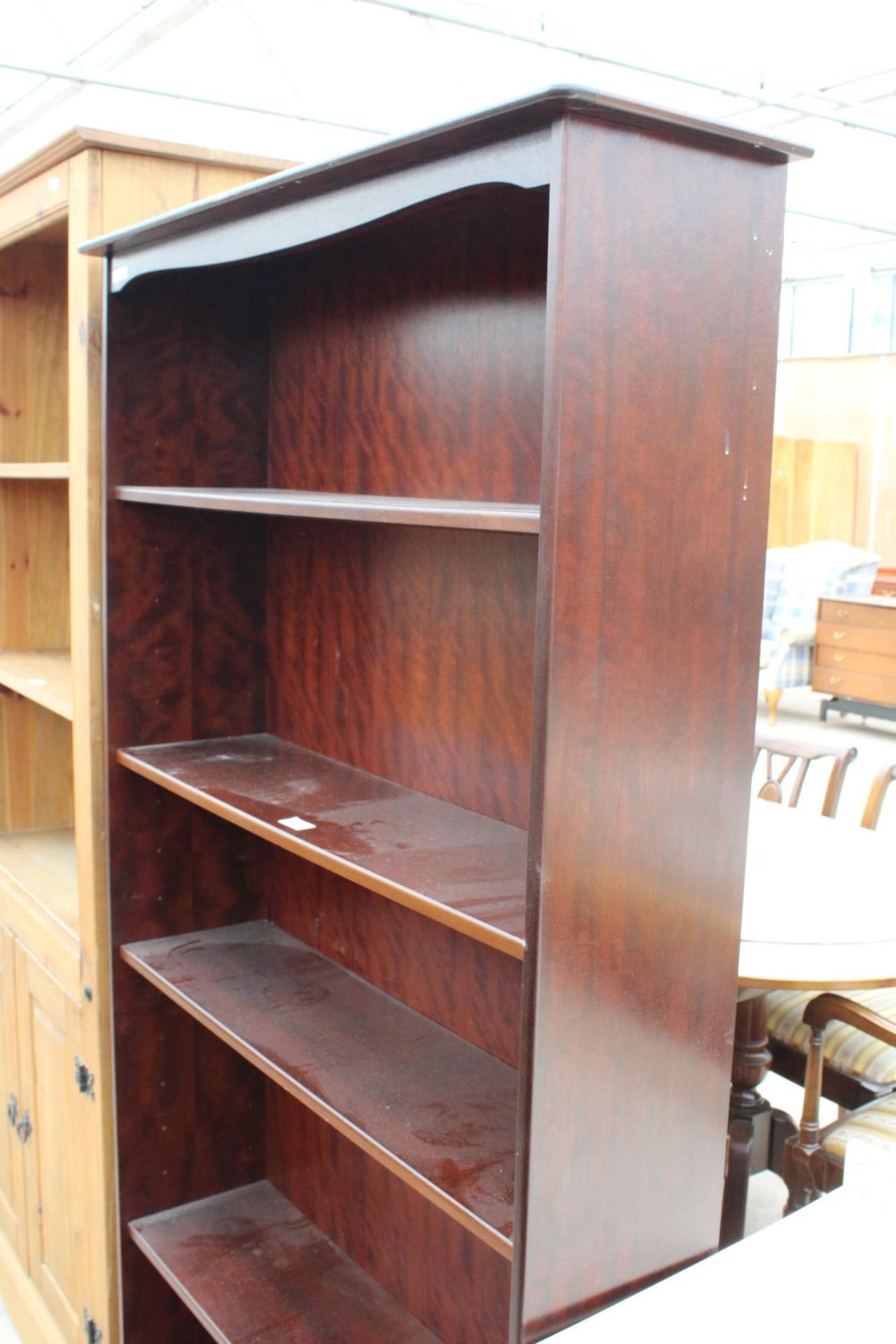 A MODERN FIVE TIER OPEN STAG BOOKCASE, 35" WIDE - Image 2 of 3