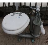 VINTAGE BOAT/BARGE TOILET WITH PUMP FIXINGS NO VAT