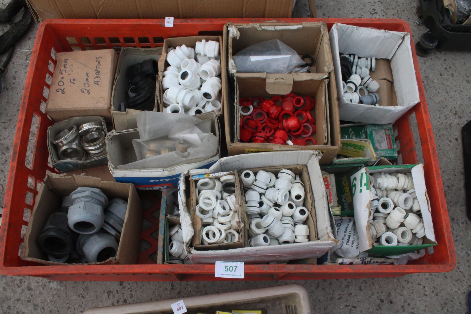 CRATE OF CABLE FITTINGS NO VAT