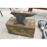 ANVIL WITH CAST IRON STAND NO VAT
