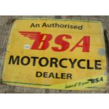 BSA AUTHORISED MOTORCYCLE DEALER SIGN NO VAT