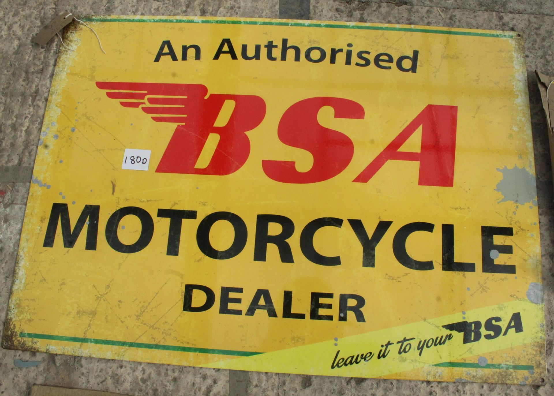 BSA AUTHORISED MOTORCYCLE DEALER SIGN NO VAT