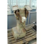 A HEAVY DUTY 3 PHRASE BENCH GRINDER WITH STAND ALONE PEDESTAL CAST IRON BASE + VAT