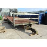 TWIN AXLE FLAT TRAILER 25'6" LONG 8' WIDE WITH BRAKES & LIGHTS NO VAT