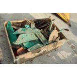A BOX OF ASSORTED PLOUGH SPARES + VAT