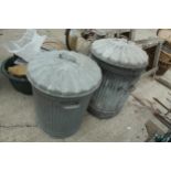 2 METAL DUST BINS NO VAT