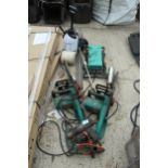 ASSORTED TOOLS INCLUDING HUSQVARNA PETROL WEED EATER, BOSCH CHAINSAW ELECT 35-175,60-245 HEDGE