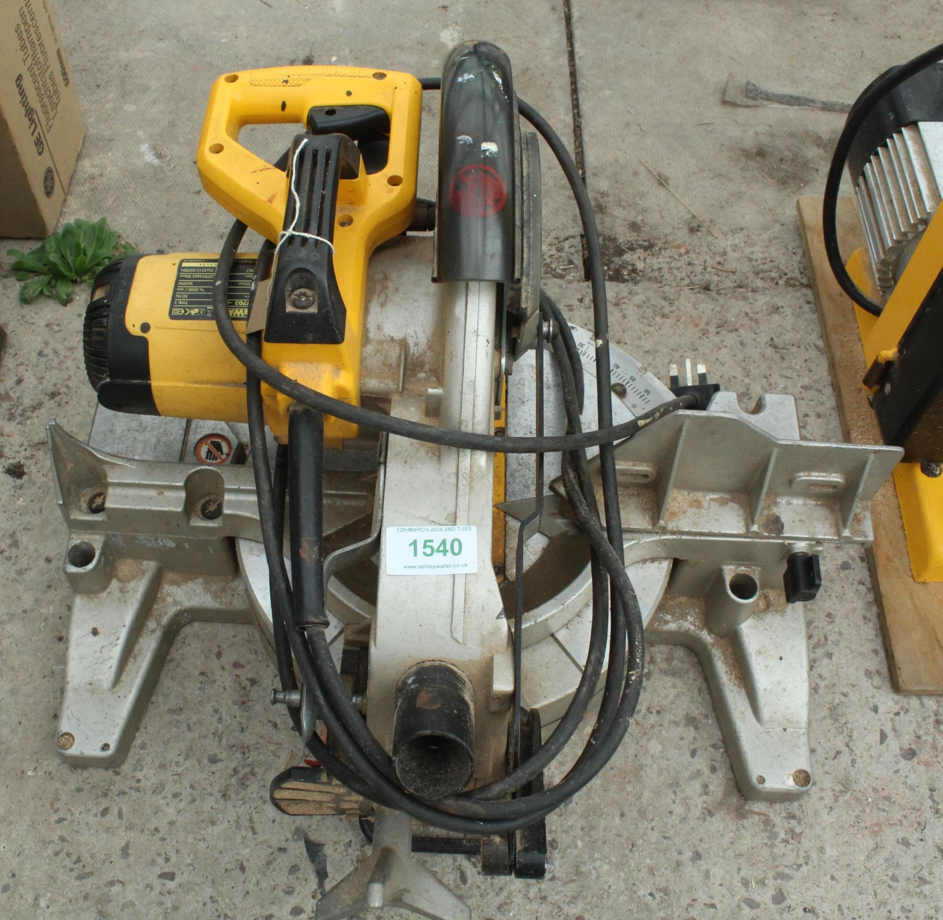 DEWALT MITRE SAW NO VAT - Image 2 of 2