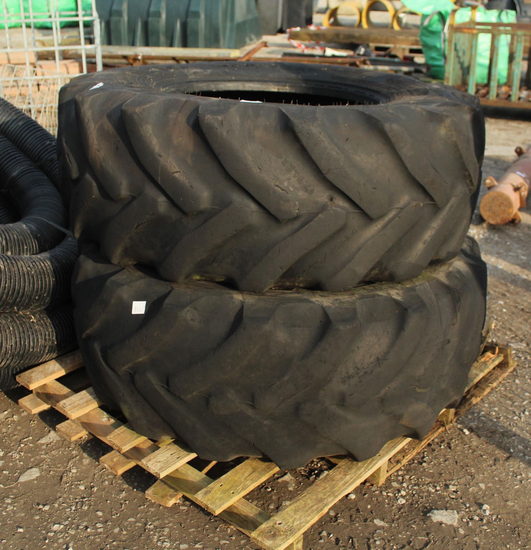 2 REAR TRACTOR TYRES 460/70R24 NO VAT