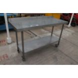 STAINLESS WORK TROLLEY NO VAT