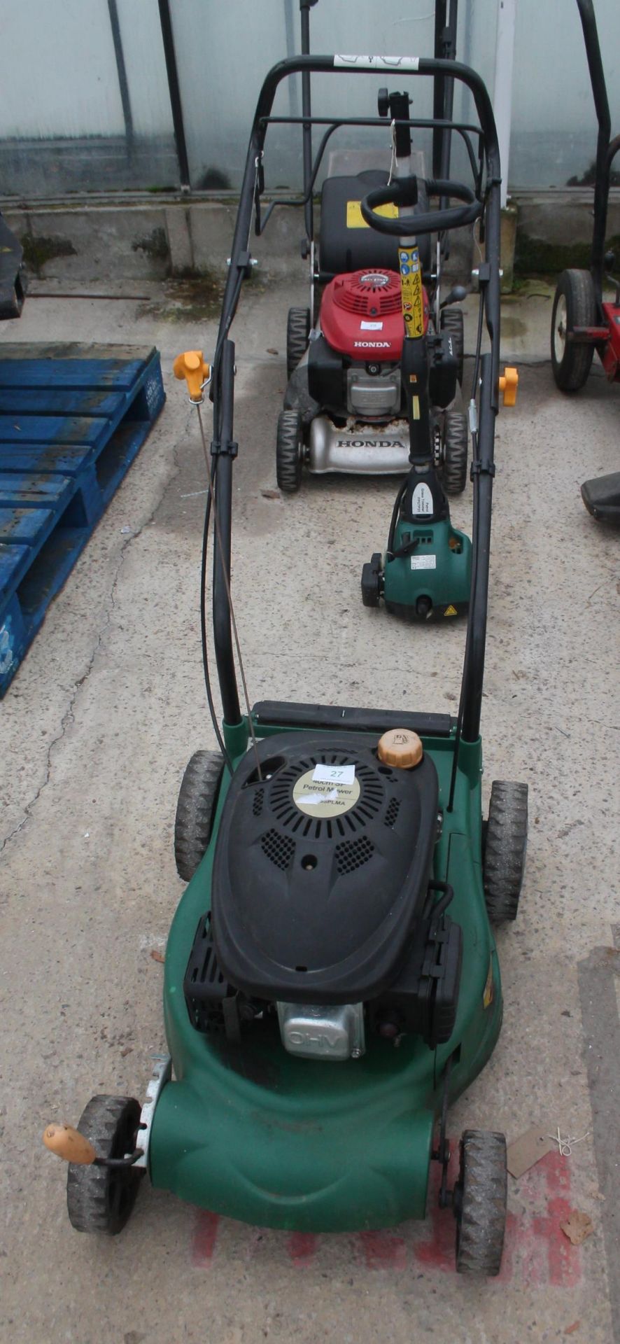 POWER GREEN PETROL SELF PROPELLED MOWER AND STRIMMER NO VAT