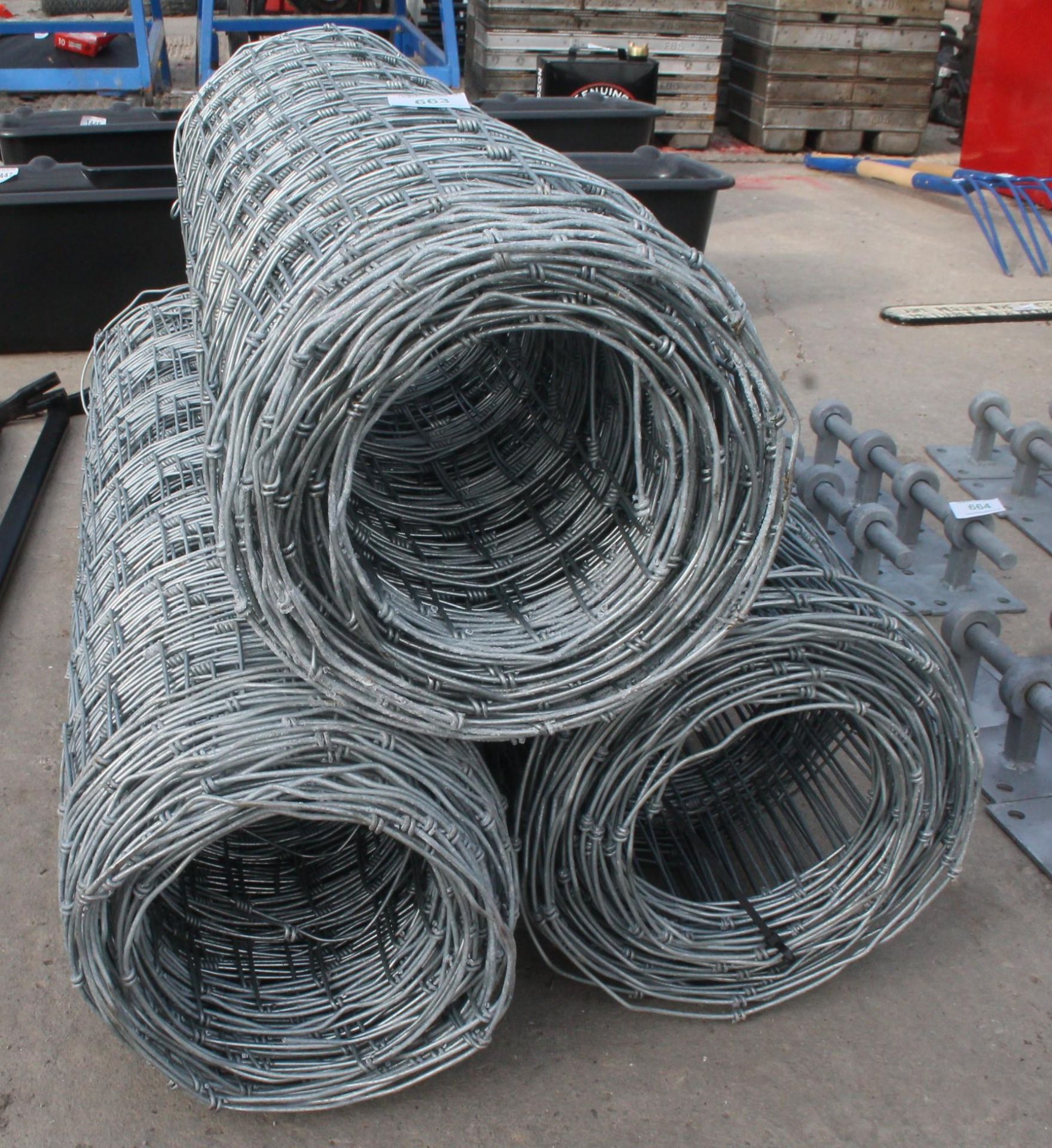 3 ROLLS OF STOCK FENCE APPROX. 100 M + VAT