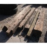 7 BEAMS TO INCLUDE OAK LOCK GATE BEAM 240 X 240 X 2200MM AND OAK LOCK GATE BEAM 160 X 130 X 2360MM