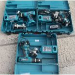 3 MAKITA BATTERY DRILLS + VAT