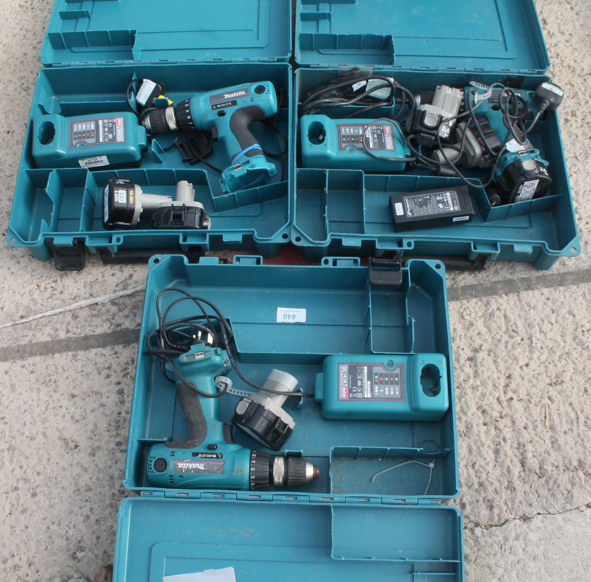 3 MAKITA BATTERY DRILLS + VAT