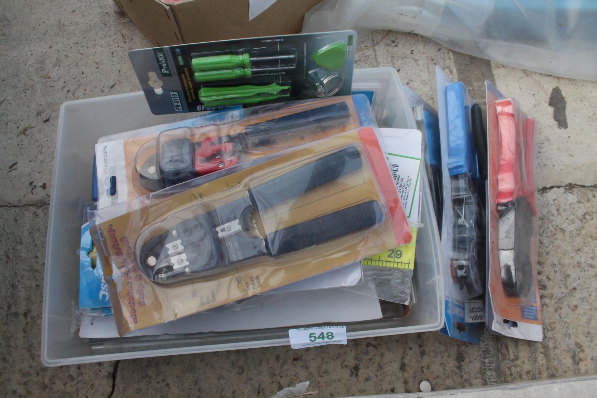 BOX OF ELECTRICAL TOOLS + VAT