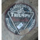 CAST IRON TRIUMPH BONNIVILLE SIGN NO VAT