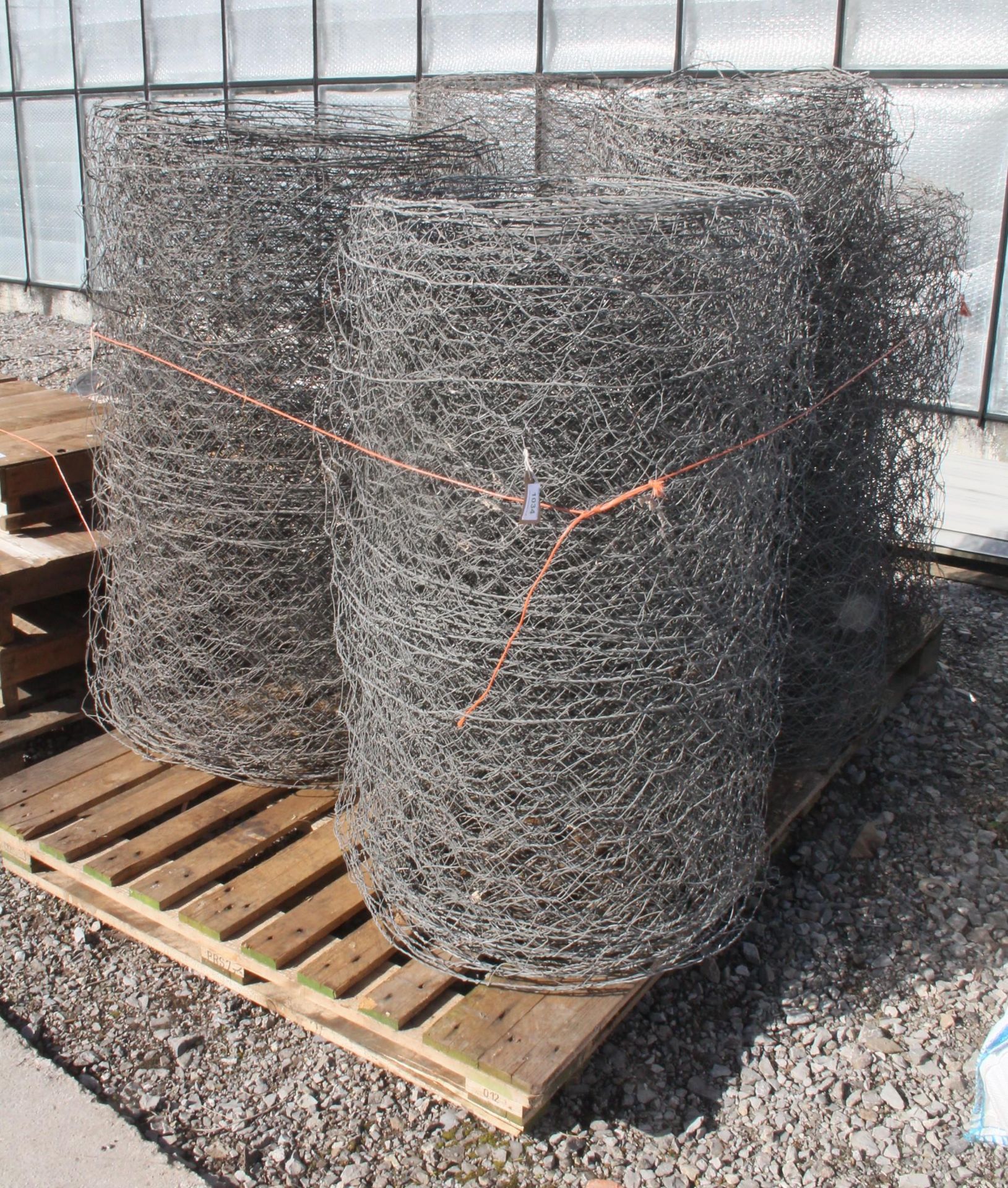 2 ROLLS OF WIRE NETTING 4 'WIDE X 4", 2 ROLLS 3' 6" WIDE X 4" AND 1 ROLL 4' 6" WIDE X 2" NO VAT