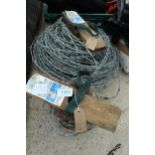 1 AND HALF ROLLS OF BARBED WIRE NO VAT