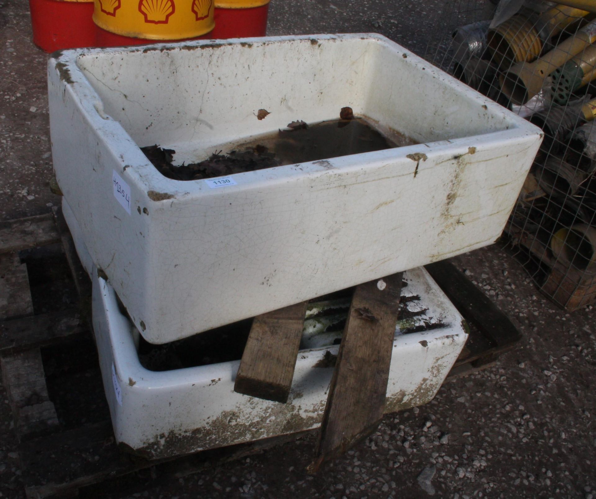 3 WHITE GLAZED SINKS + VAT