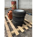 3 WHEELS +TYRES 195/50R 13C 104/102N 2 NEW TYRES 1 SLIGHTLY WORN + VAT